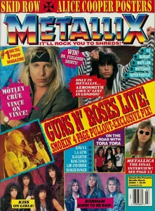 Metallix Magazine March 1990 Guns N Roses Motley Crue Metallica Kiss Aerosmith - Foto 1 di 2