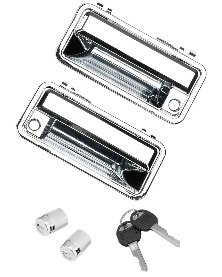 Exterior Door Handle Front w/ Lock Cylinders Chrome for 88-01 GMC Chevy C/K 1500 - Image 1 of 4