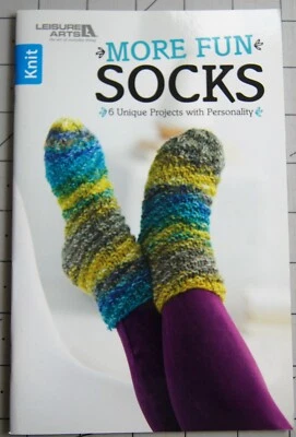 More Fun Socks Knit Knitting Booklet by Leisure Arts 6 Designs  - Image 1 of 2