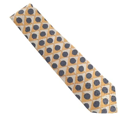 erreuno Milano Men Necktie 100% Italian Silk Gray Tan Blue Size 57x4 - NWOT - Image 1 of 4