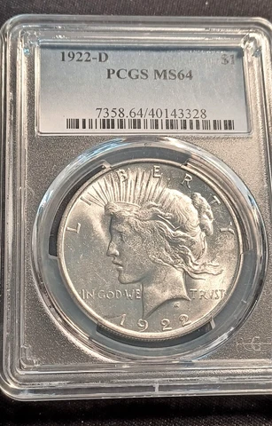 1922-D PCGS MS64 Peace Dollar Cover