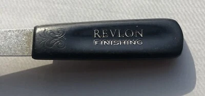 LIMA DE UÑAS REVLON ESMERIL De Colección Acabado Modelado Bolsillo Tamaño 5" PATRÓN NEGRO Raro Foto 1 de 4