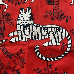 Vintage Schwartz Liebman Fabric Textile Safari Africa Lion Zebra Animal Print - Picture 1 of 24