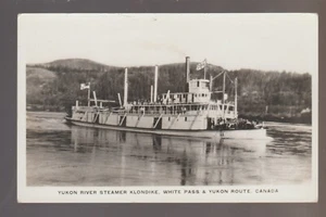 Yukon Territory CANADA RPPC c1930 STEAMBOAT KLONDIKE Steamer WHITE PASS & YUKON - Picture 1 of 2