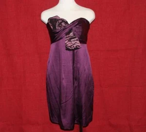 NICOLE MILLER SILK PLUM STRAPLESS DRESS SZ 2 $385 BK0416 SAMPLE - Picture 1 of 4