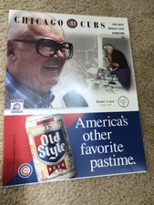 1998 Chicago Cubs/Atlanta Braves  Scorecard Unscored Harry Caray
