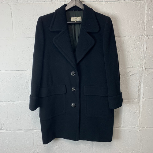 Cappotto lungo lana donna VALENTINO nero italiano 40 UK 12