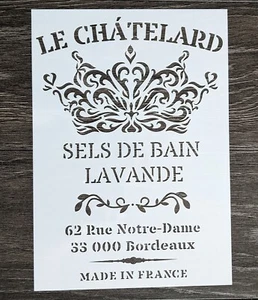 Stencil Pittura Artigianato Arte Chatelard Francese A4 Mobili Parete Shabby Chic Riutilizzabile - Foto 1 di 2