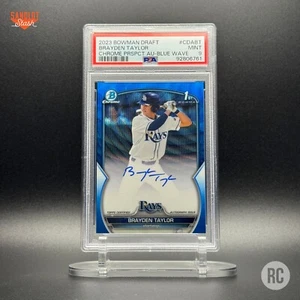 2023 Bowman Draft Chrome Brayden Taylor Blue Wave Refractor Auto /150 PSA 9 - Picture 1 of 2