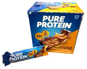 Pure Protein - Chocolate Peanut Butter - 12 Bars x 1.76 oz - Ex: 10/25 - Picture 1 of 8