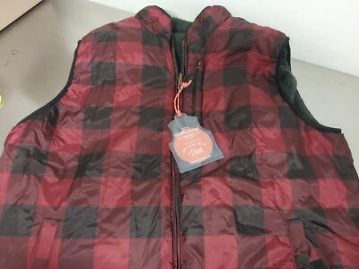 Vintage Weatherproof Reversible Men's Full Zip Check Red Plaid Vest XXL-NWT - Image 1 of 4