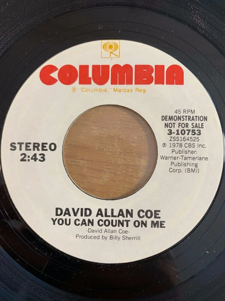 David Allan Coe - You Can Count On Me // 7" - US-Pressing 1978 - Promo - TOP - Bild 1 von 1