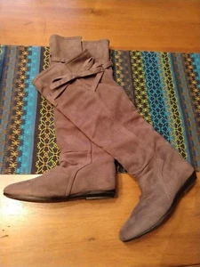 Genuine Aldo Gray Suede Knee High Boots US Women's Shoe Size 5-New Without Box - Picture 1 of 4