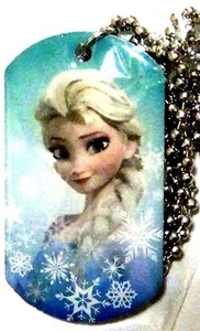 Disney Frozen! Snow Queen Elsa Snowflakes! Dog Tag Necklace Collectible RARE! #1 - Picture 1 of 2