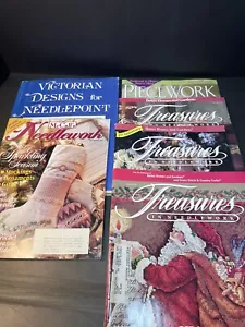 Treasures in Needlework Cross Stitch Xmas Santa Victorian Needlepoint Lot Of 6 - Picture 1 of 21