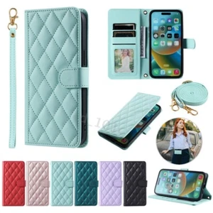 For iPhone 16E 15 14 13 12 11 16 Pro Max 8 Wallet Case Leather Flip Phone Cover - Picture 1 of 48