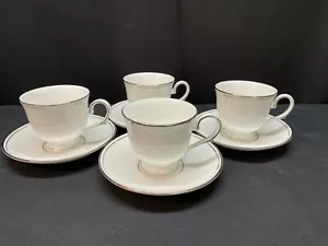 Lenox "FEDERAL PLATINUM" Classic Collection ~ Set of 4 ~ Cups & Saucers ~ 3 1/8" - Picture 1 of 10