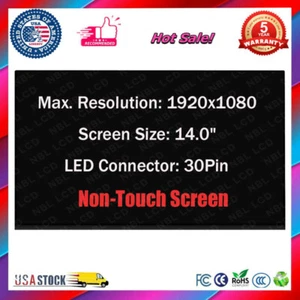 14.0" L92716-ND1 for HP Elitebook 840 G5 845 G6 LCD Screen Display FHD 1920x1080 - Picture 1 of 4