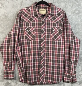 Wrangler Herren Snap Langarm Hemd XL rot schwarz kariert - Bild 1 von 8