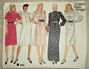Miss Vogue 2896 Basic Design UNCUT Pattern Pull-Over Dress 2 Lengths Size 10 - Picture 1 of 3