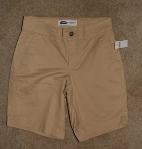 New Womens Old Navy Everyday Shorts 0 Khaki Mid Rise Cotton Stretch - Picture 1 of 2