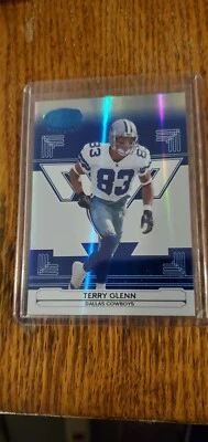 2006 TERRY GLENN LEAF CERTIFIED MATERIALS ROOKIE CARD BLUE 44/50 COWBOYS. - Image 1 of 2