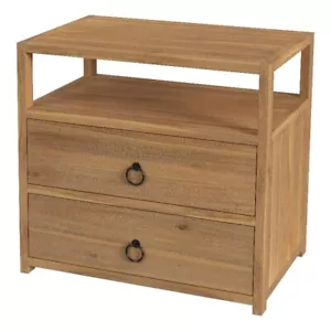 Butler Specialty Lark Natural 2 Drawer Wide Nightstand - Picture 1 of 7