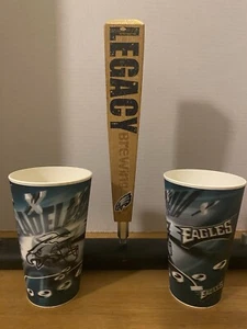 Legacy Brewing Duke Of Ale Philadelphia Eagles Beer Tap Handle & Drinking Cups - Picture 1 of 7