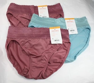 New set of 3 WARNER'S no muffin top HI CUT panties 2 MAUVE 1 BLUE S/5 - Picture 1 of 5
