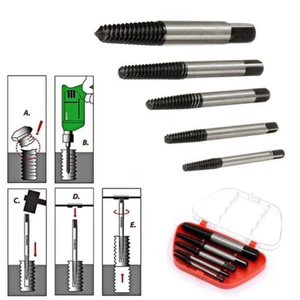 Juego de brocas de cobalto para mano izquierda extractor de tornillos de 5 piezas herramientas de perno roto fáciles de sacar - Imagen 1 de 6