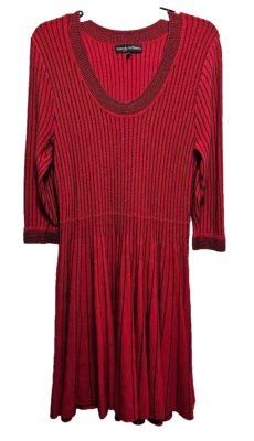 Wendy Williams ♈ Vestido Suéter Tejido para Mujer Talla L~Rayas Rojas/Negro Foto 1 de 3