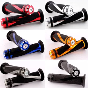 7/8" Motorcycle Hand Grips HandleBar Gel For Honda Yamaha Suzuki Cafe Racer - Foto 1 di 11