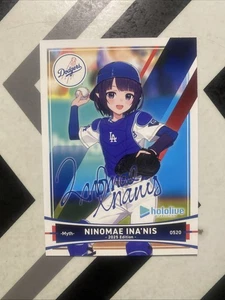 Tarjeta de firma Hololive de los Dodgers 2025 Ninomae Ina'nis - Imagen 1 de 3