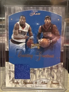 2004 Flair Retail "Game-Worn Jersey", ANDRE IGUODALA RC, ALLEN IVERSON, 76ers - Picture 1 of 3