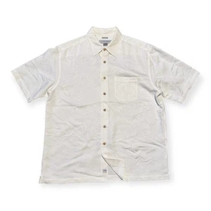 Quiksilver Aloha Edition Mens Large Linen Cotton Button-Up Hawaiian Shirt White - Picture 1 of 3