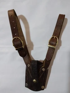 Vintage Sam Browne sword frog British US Military leather hanger belt fix rare - Picture 1 of 15