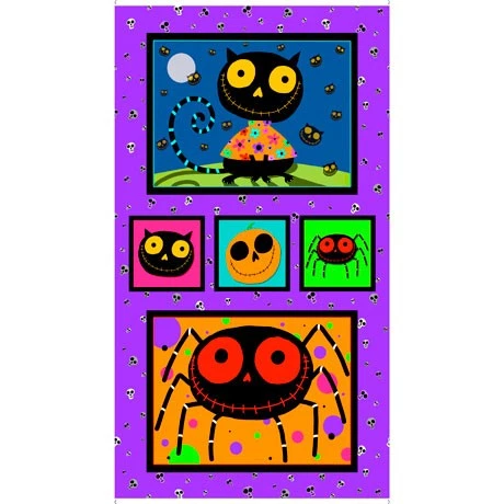 Fun Halloween Panel 24" by Quilting Treasures, 27107-X, Creepy Halloween - Image 1 of 1