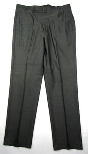 Vtg 1950s Drop Loop Cuffed Wool Dress Pant 36.5 x 31 Hollywood 50s 60s Gray - Picture 1 of 17
