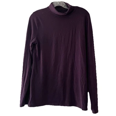 Merona Women's Size XL Purple Turtleneck Soft Modal Blend Preppy Comfy Shirt Top - Image 1 of 4