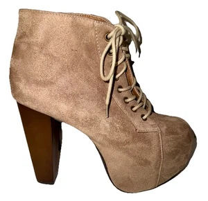 SPEED LIMIT 98 PLATFORM Heels Size 6.5 Faux Leather Brown - Picture 1 of 4