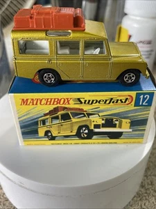 Rare Vintage Matchbox - #12 Safari Land Rover Mint Condition New Old Stock - Picture 1 of 15
