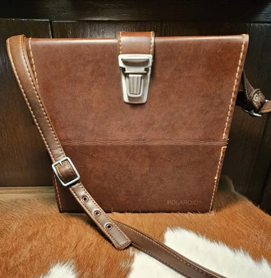 Estuche de transporte de cuero duro vintage para cámara terrestre Polaroid SX-70 Foto 1 de 4