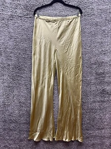 Silk Laundry Bias Cut High Rise Wild Leg Silk Pants Sage Womens Size XL - Picture 1 of 12
