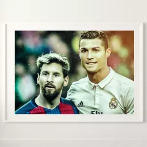 Messi and Ronaldo Poster A4 A3 A5 6x4 Picture Print Wall Art décor Photo - Picture 1 of 5
