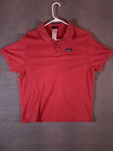 Polo Patagonia Para Hombre Talla Grande Algodón Orgánico Rojo Oscuro Cuello Botón - Imagen 1 de 8