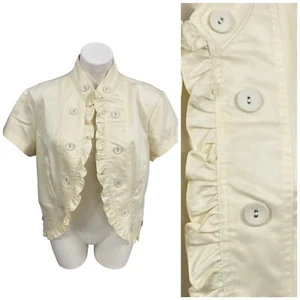 John Paul Richard Blazer Womens XL Ruffle Open Face Jacket Work Cottage Feminine - Picture 1 of 15