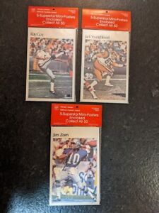 (3) 1980 NFL Marketcom/St. Louis Superstar Mini-Posters 5 pack lot of 3 Original