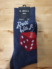 K Bell Roll With It Dice Novelty Socks, NWT, Sock Size 10-13