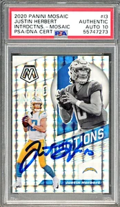 JUSTIN HERBERT Signed 2020 Panini Mosaic Introductions Silver RC PSA 10 Auto - Picture 1 of 2