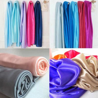 140Y ROLL 91 COLORS  SILKY DRAPE WEDDING BRIDAL FABRIC STUDIO COSTUME TABLECLOTH - Image 1 of 4